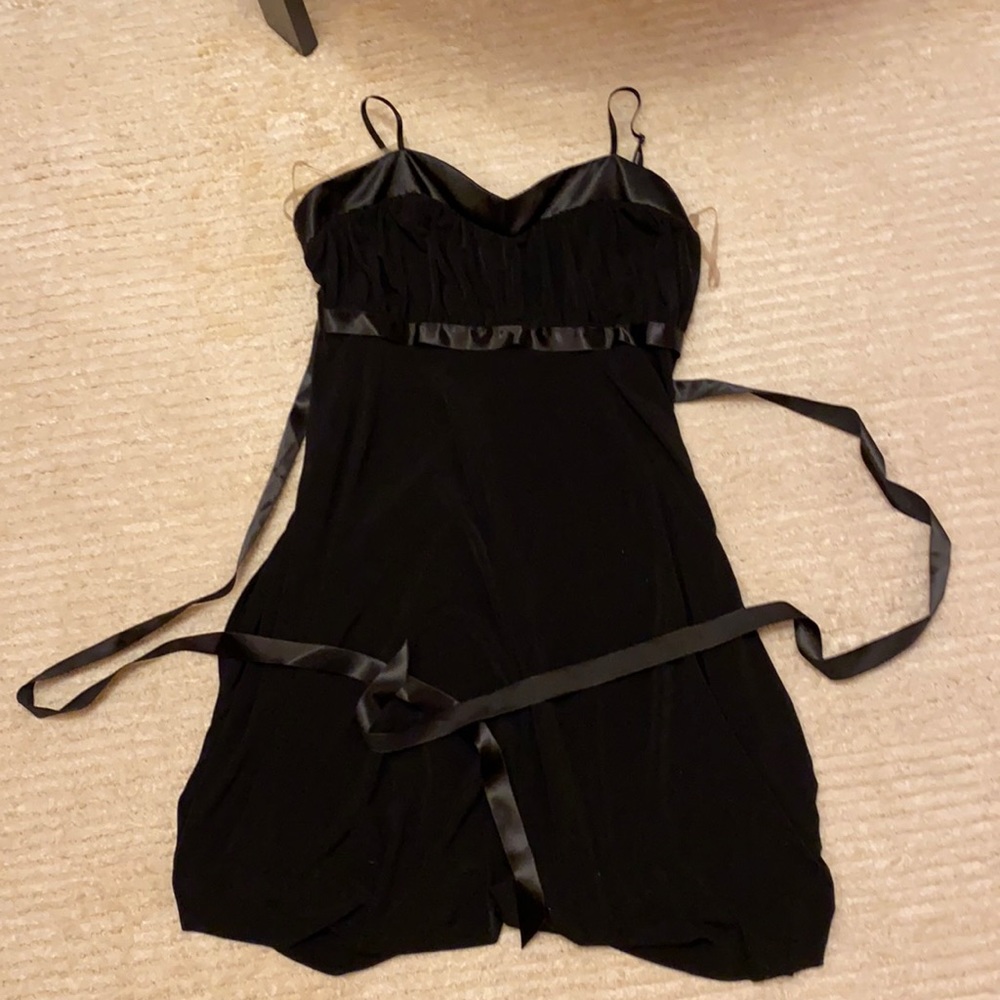 Vintage slinky black f21 babydoll dress mini 90’s
